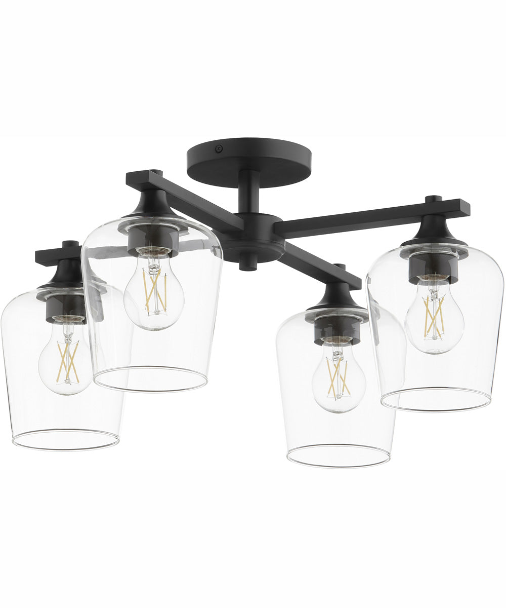 Veno 4-light Ceiling Flush Mount Matte Black