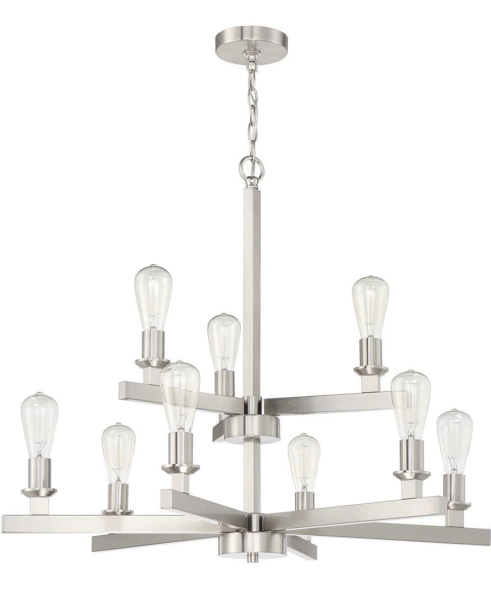 Chicago 9-Light Chandelier Brushed Polished Nickel