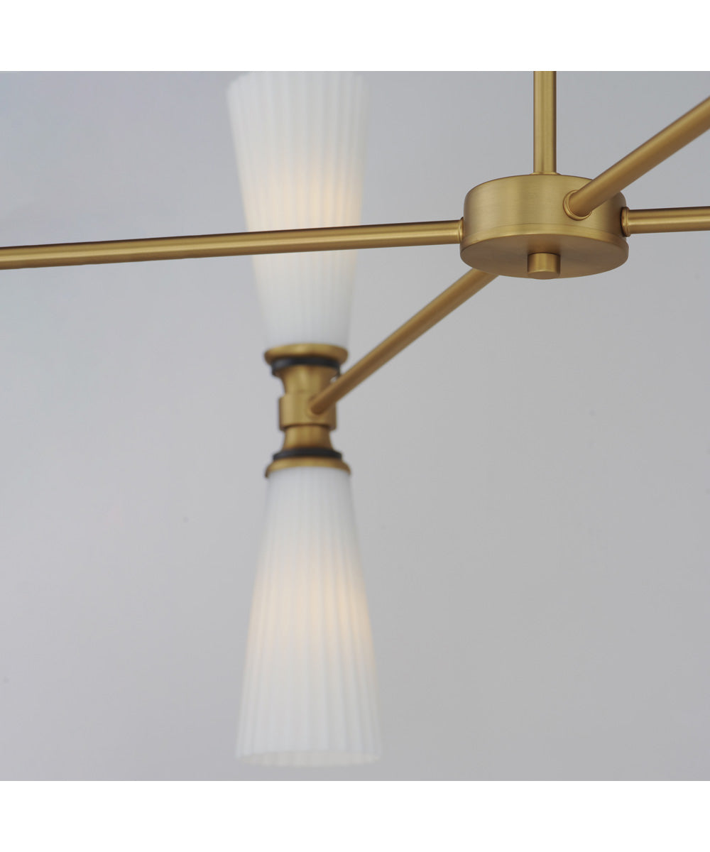 Krevat 8-Light Chandelier Black / Natural Aged Brass
