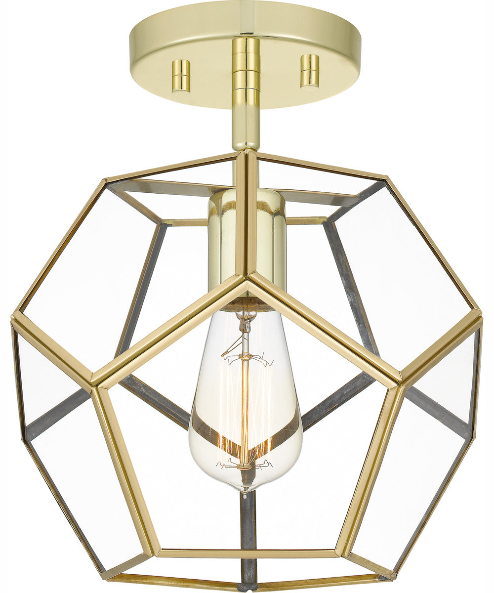 Quoizel Semi-Flush Mount Small 1-light Semi Flush Mount Polished Brass