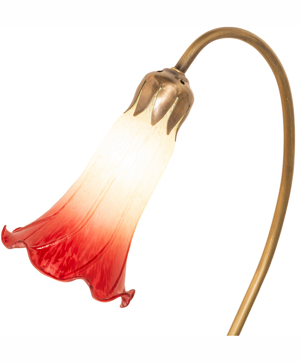 16" High Seafoam/Cranberry Tiffany Pond Lily Accent Lamp