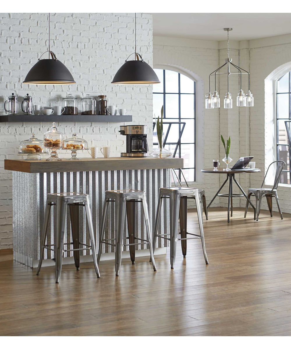 Tre 1-Light Metal Shade Coastal Pendant Light Graphite