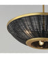 Rattan 20 inch 3-Light Pendant Natural Aged Brass