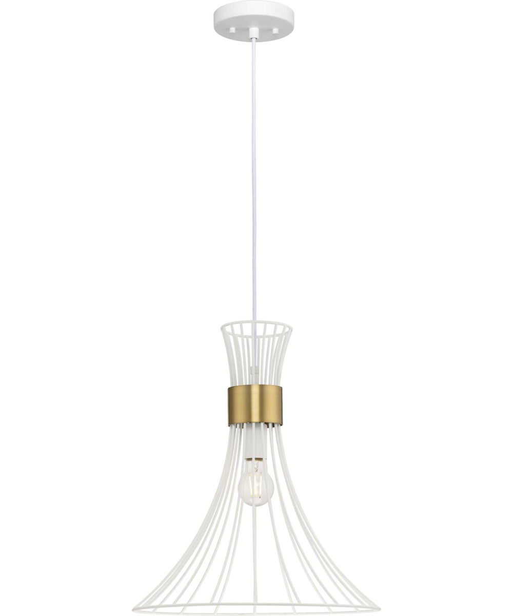 Lorin 1-Light Mid-Century Modern Metal Pendant Light Satin White