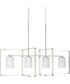 League 4-Light Etched Glass Modern Farmhouse Chandelier Light Brushed Nickel
