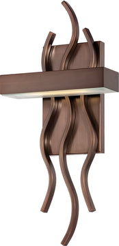 8"W Wave 1-Light LED Vanity & Wall Hazel Bronze