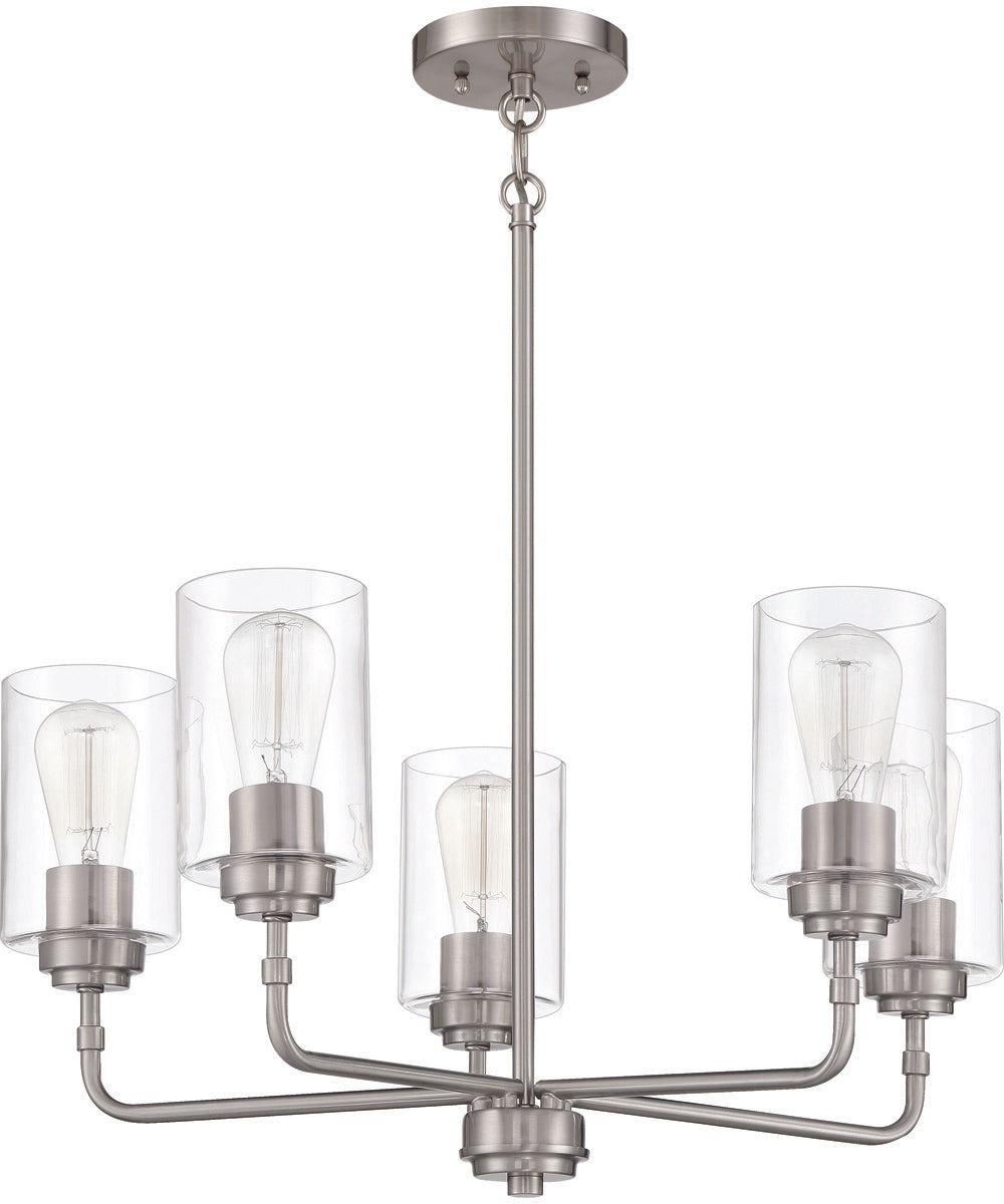 Stowe 5-Light Chandelier Brushed Polished Nickel
