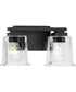 Gilmour 2-Light Modern Farmhouse Clear Glass Bath Vanity Light Matte Black