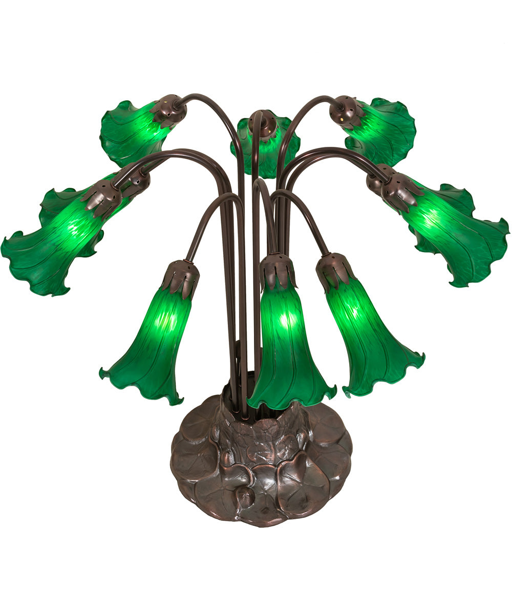 22"H Green Pond Lily 10 Light Table Lamp