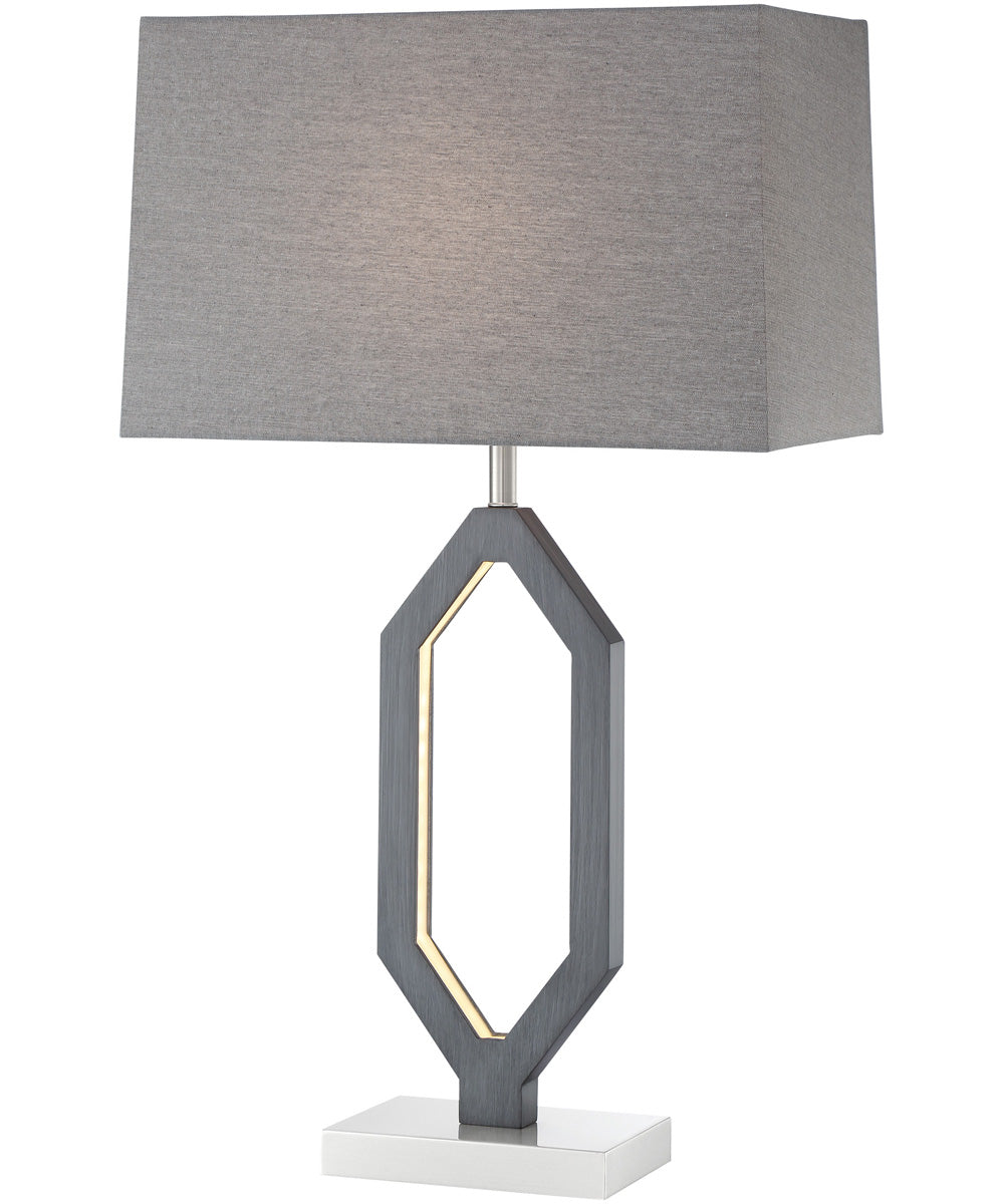 Desmond 2-Light Table Lamp W/Led Night Charcoal Grey/White