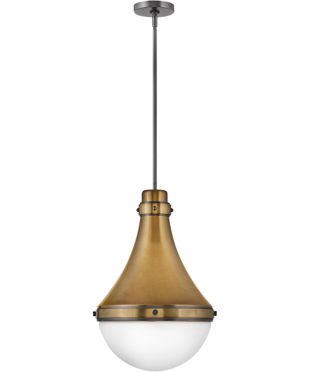 Oliver 1-Light Medium Pendant in Heritage Brass