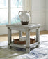 24"H Carynhurst Rectangular End Table White Wash Gray