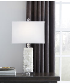 27"H Malise Alabaster Table Lamp (1/CN) White