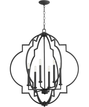 30"W Dublin 6-light Pendant Noir