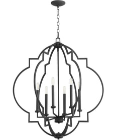 30"W Dublin 6-light Pendant Noir