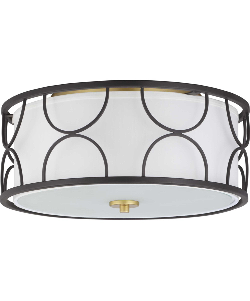 Landree 16" 3-Light Flush Mount Matte Black