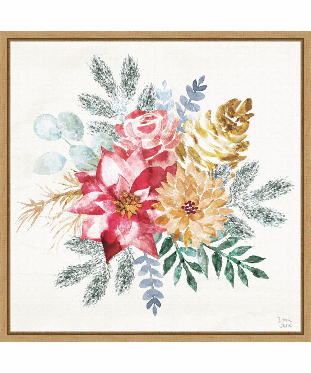 Framed Holiday Sparkle II by Dina June Canvas Wall Art Print (22  W x 22  H), Sylvie Maple Frame