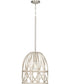 Chastain  1-Light Basket Farmhouse Pendant Light Bleached Oak