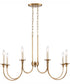 Cecil 34'' Wide 8-Light Linear Chandelier - Natural Brass