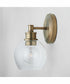 Mid Century 1-Light Sconce Aged Brass