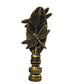 Dragonfly on Leaf Lamp Finial Antique Metal 3"h