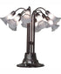 24" High Gray Tiffany Pond Lily 10 Light Table Lamp