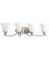 Joy 4-Light Etched Glass Traditional Bath Vanity Light Brushed Nickel
