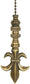 Antique Brass Fleur De Lis Ceiling Fan Pull, 3"h with 12" Antiqued Brass Chain