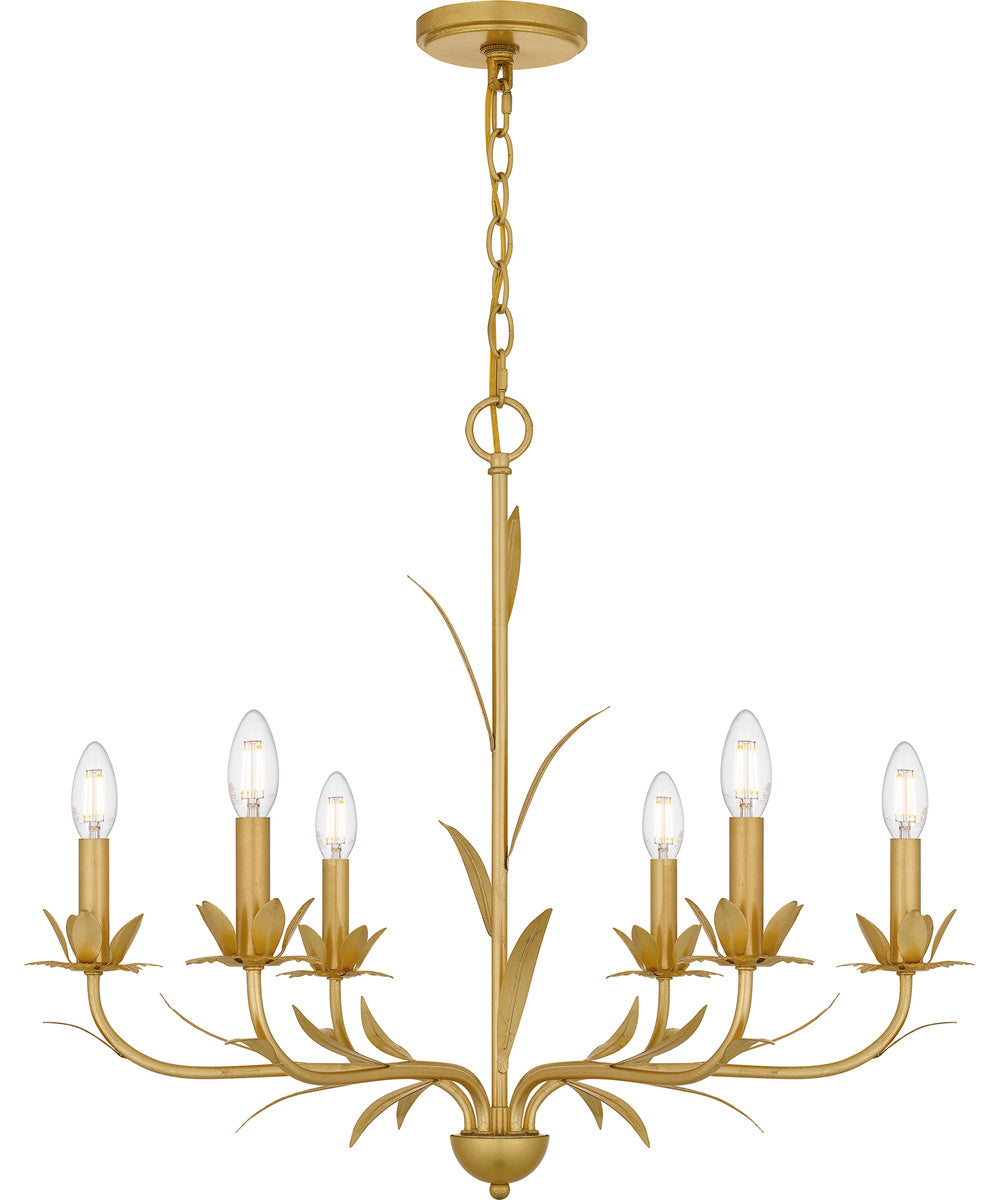 Maria 6-light Chandelier Gold Leaf