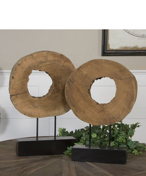 21"H Ashlea Wooden Sculptures Set of 2