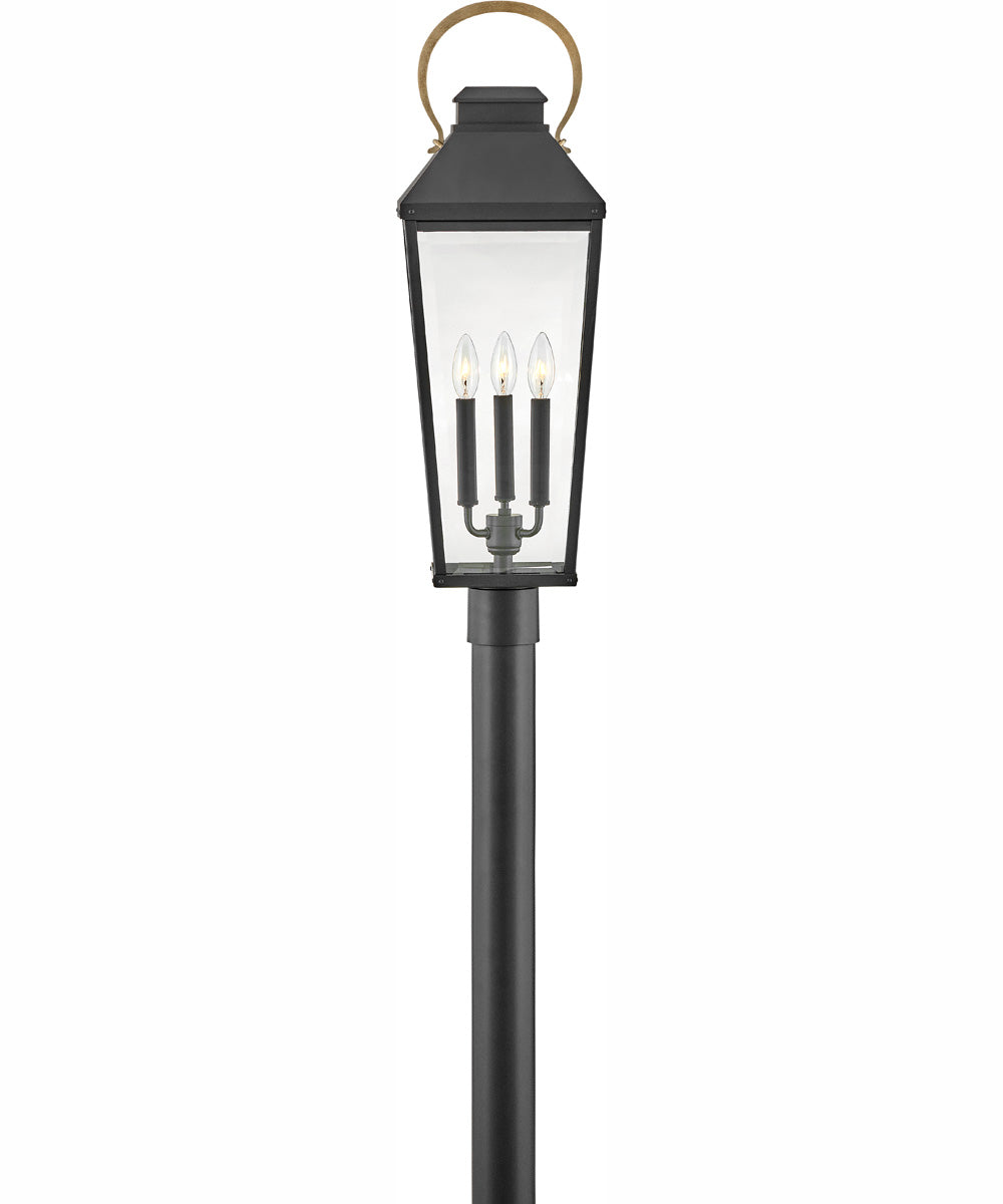Dawson 3-Light Large Post Top or Pier Mount Lantern in Black
