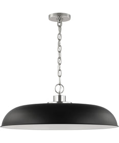 Colony 1-Light Pendant Matte Black / Polished Nickel