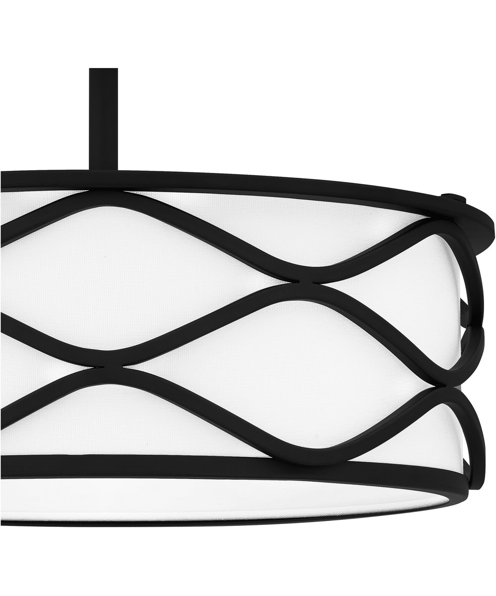 Tallow 3-light Semi Flush Mount Matte Black