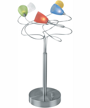 Wiggly 5-Light 5-Light Table Lamp Ps With Crackled Multi Glass