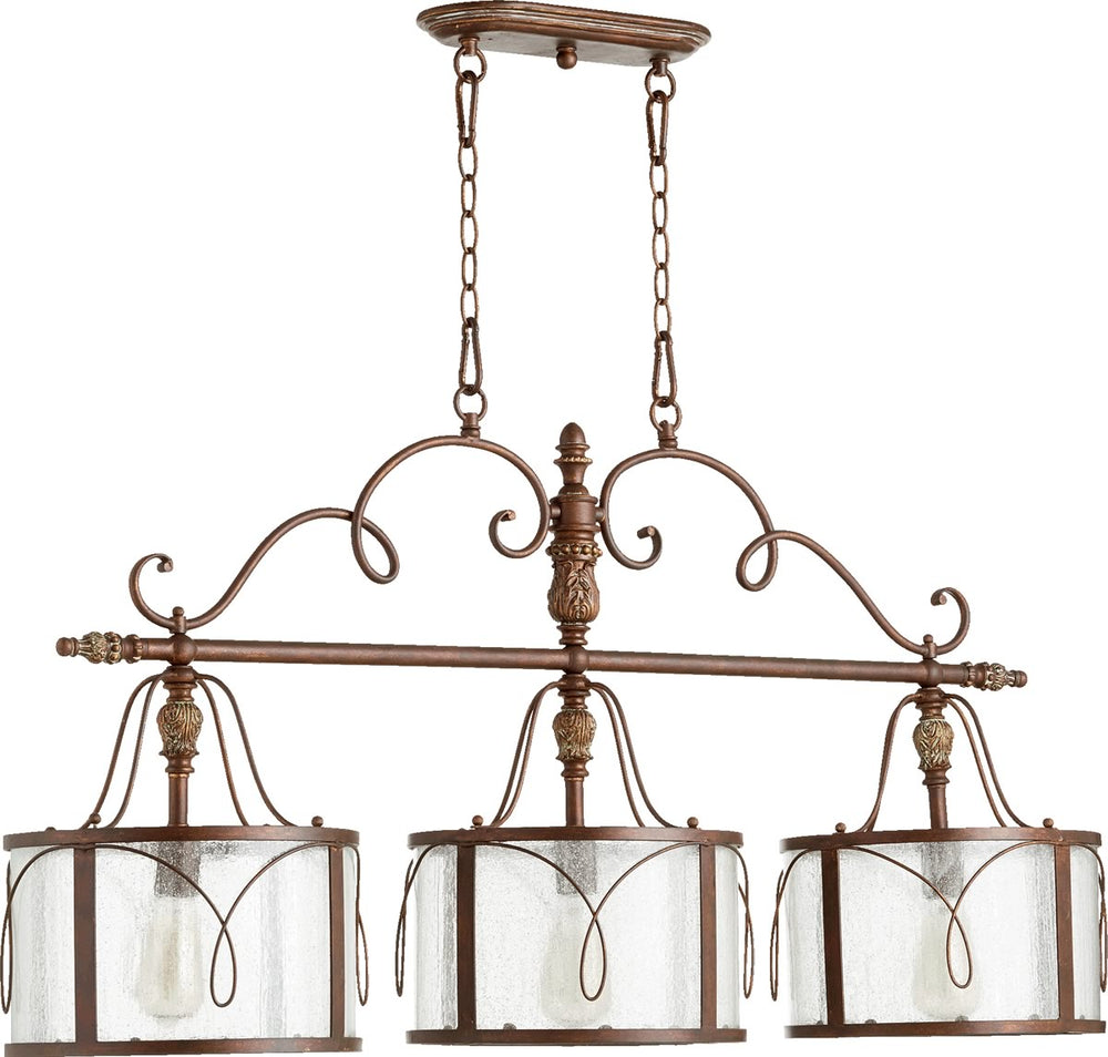 42"W Salento 3-light Kitchen Island Light Vintage Copper