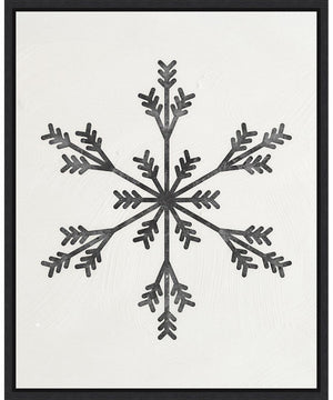 Framed Modern Snowflake II by Nina Blue Canvas Wall Art Print (23  W x 28  H), Sylvie Black Frame