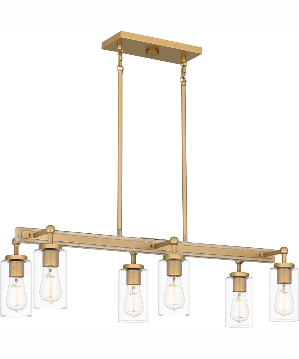 Kelleher Small 6-light Island Light Nouveau Painted Weathered Brass
