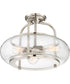 Trilogy Large 3-light Semi Flush Mount Brushed Nickel