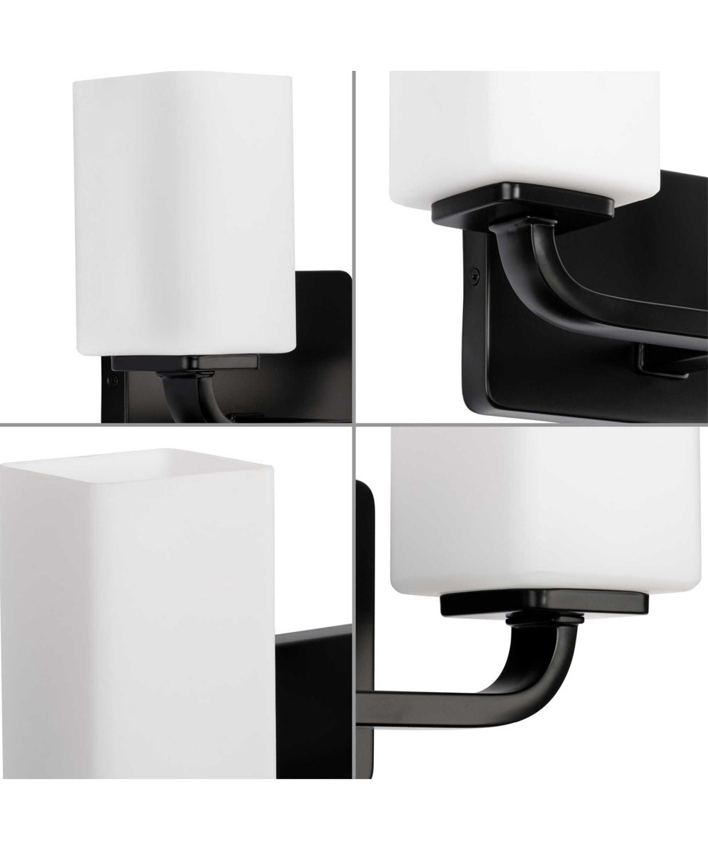 Cowan 2-Light Modern Etched Opal Glass Bath Vanity Light Matte Black