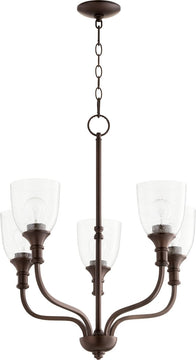 24"W Richmond 5-light Chandelier Oiled Bronze w/ Clear/Seeded