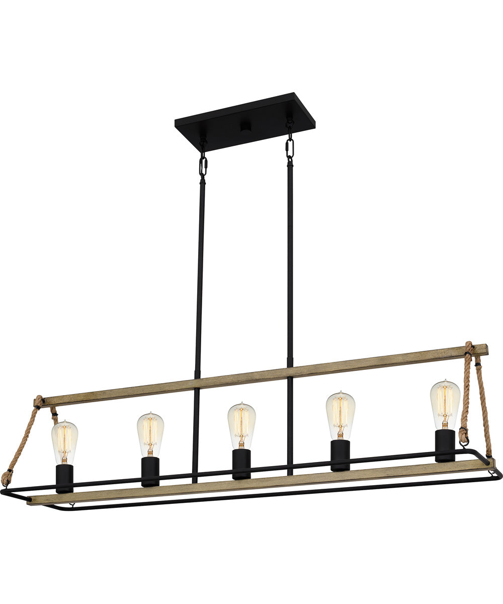 Oak Park Medium 5-light Island Light Matte Black