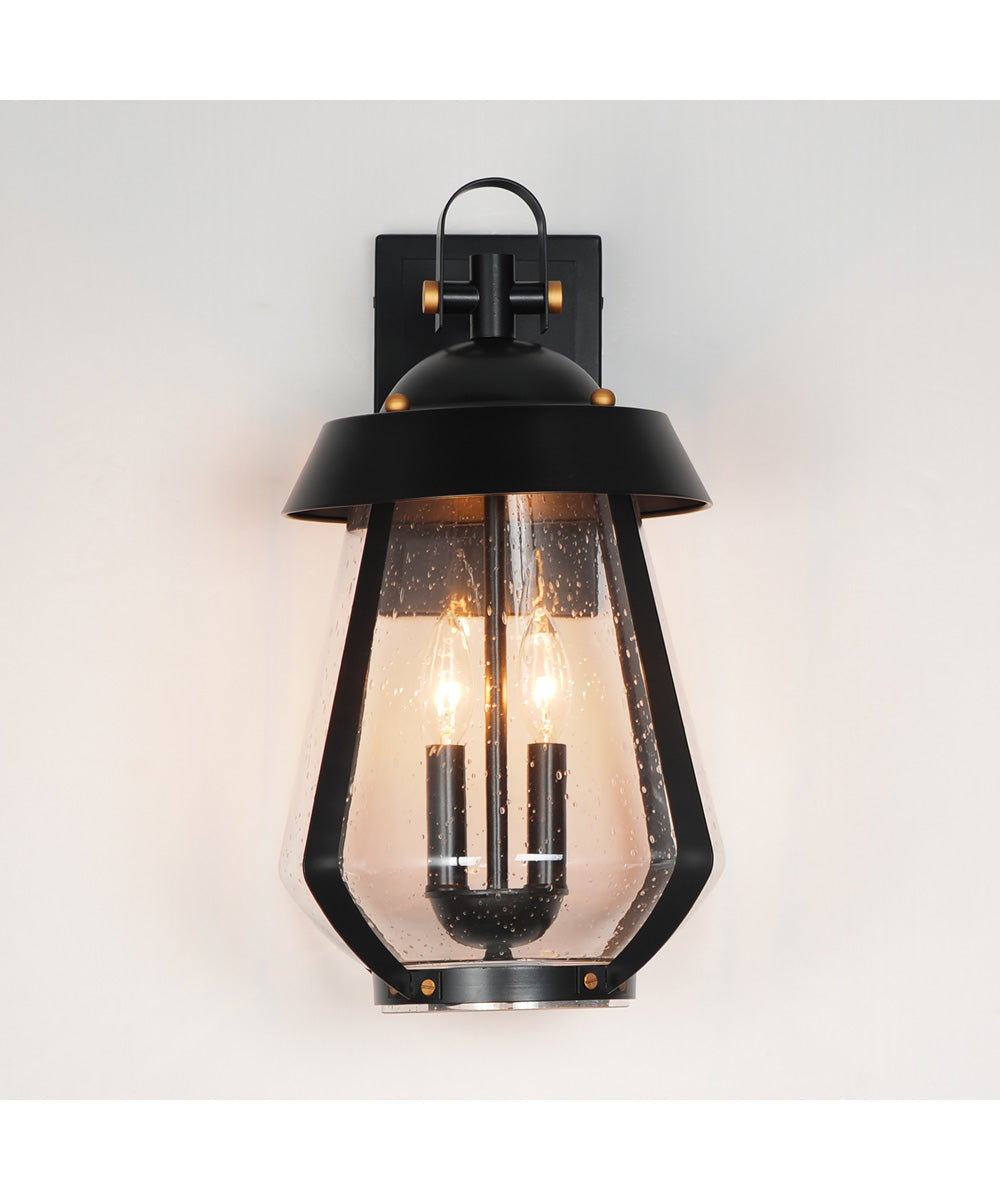Mariner Large 2-Light Outdoor Sconce Black / Antique Brass