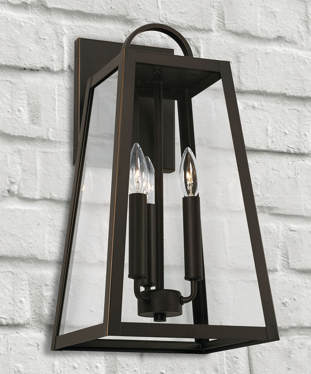 Leighton 3-Light Outdoor Wall-Lantern Rain or Shine - Oiled Bronze
