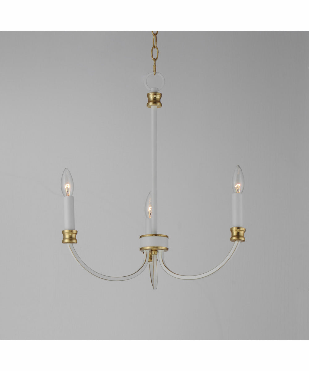 Charlton 3-Light Chandelier Weathered White/Gold Leaf