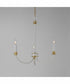 Charlton 3-Light Chandelier Weathered White/Gold Leaf