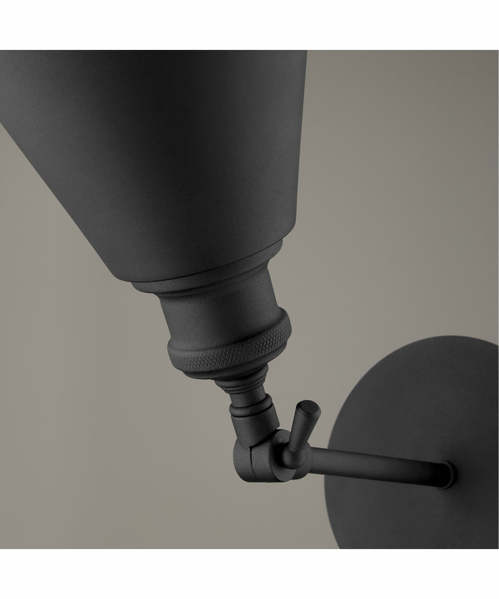 1-light Wall Mount Light Fixture Textured Black