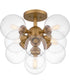 Glinda Large 5-light Semi Flush Mount Brushed Weathered Brass