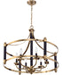 Stanza 6-Light Pendant Flat Black/Satin Brass