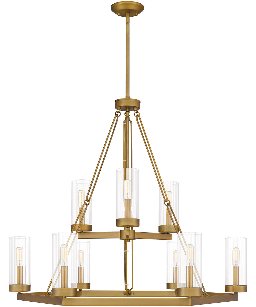 Valens 9-light Chandelier Aged Brass