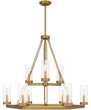 Valens 9-light Chandelier Aged Brass